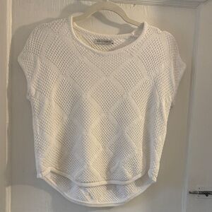 Vintage Vivian Graf White Crochet Short Sleeve Knit Top